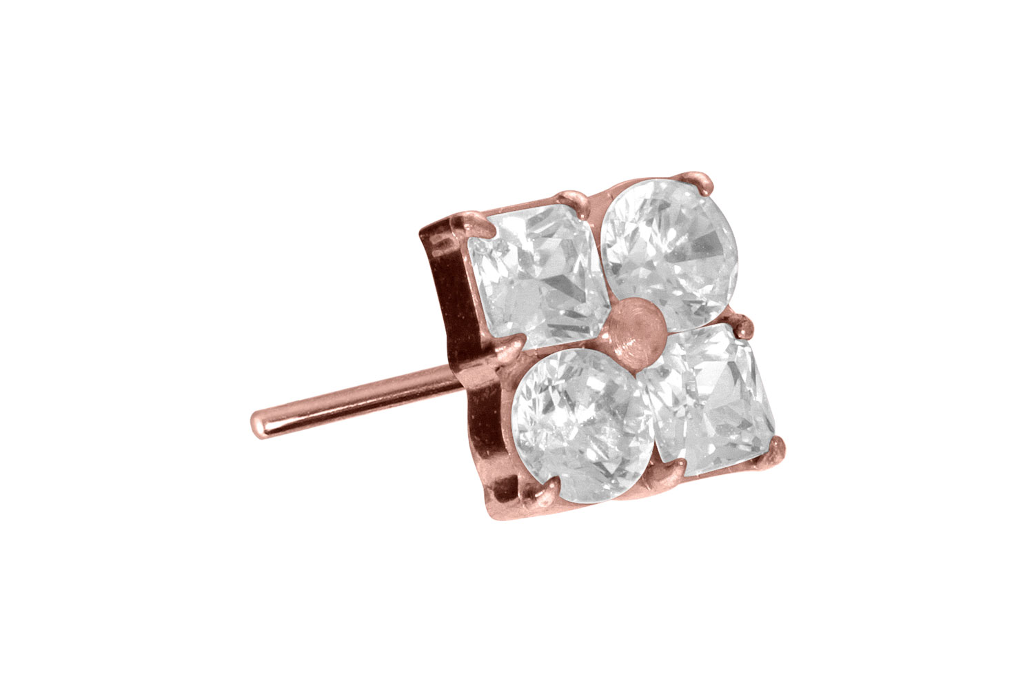 Titan Aufsatz mit Push Pin KRISTALLBLUME von Piercingline